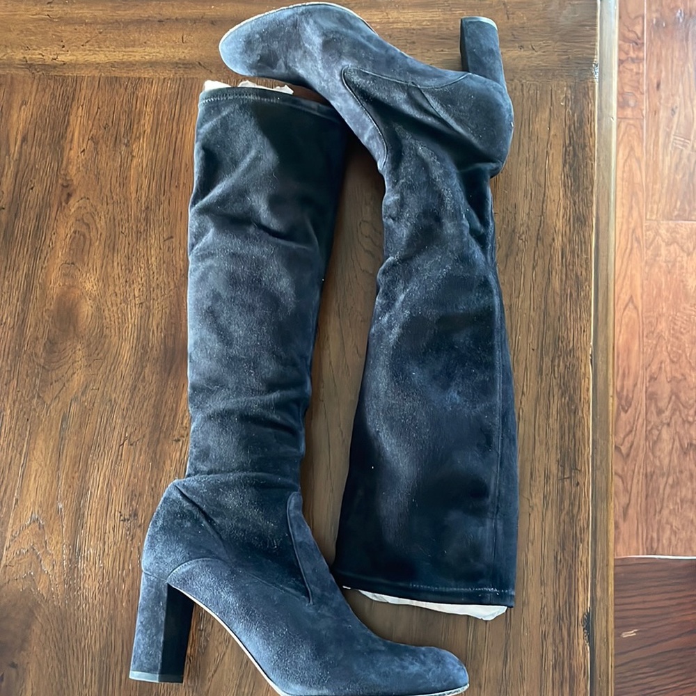 Valentino Garvavani black suede stretch boot